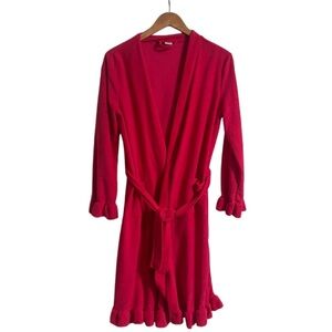 Hot Pink Ruffle Trim Robe